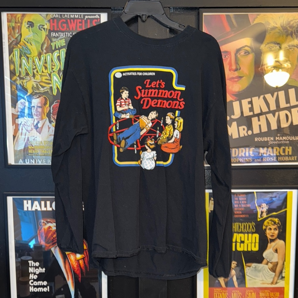 Black Graphic Long Sleeve Shirt